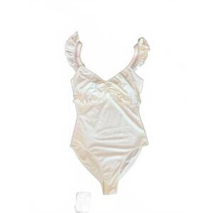 New Loveshack Fancy One-Piece Swimsuit with Ruffled Straps, Small